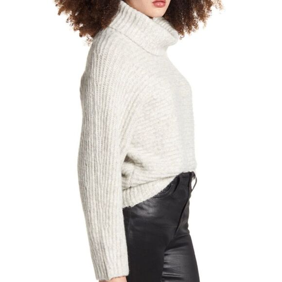 LEITH Women’s Sweater Cozy Neck Dolman Thick Light Grey Heather Size Large NEW N - Picture 3 of 3